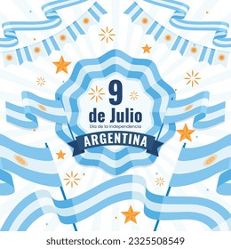 Argentina Independence Day background. July 9. Argentina independence day celebration. happy independence day Argentina. vector illustration. poster, banner, greeting, card. Argentina flag. celebrate.