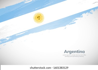 Argentina independence day brush flag modern abstract background