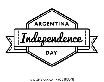 Argentina Independence day emblem isolated vector illustration on white background. 9 july patriotic holiday event label, greeting card decoration graphic element