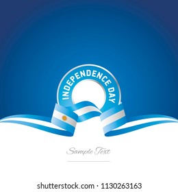 Argentina Independence Day ribbon logo icon
