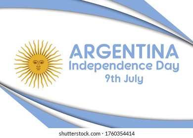 Argentina Independence Day (Spanish: Día de la Independencia) is always celebrated on 9th July. National public holiday. Independence from Spain was declared on 9 July 1816. Poster, Vector EPS 10