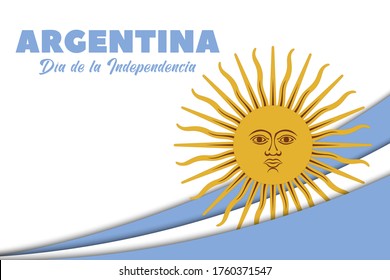 Argentina Independence Day (Spanish: Día de la Independencia) is always celebrated on 9th July. National public holiday. Independence from Spain was declared on 9 July 1816. Poster, Vector EPS 10