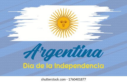 Argentina Independence Day (Spanish: Día de la Independencia) is always celebrated on 9th July. National public holiday. Independence from Spain was declared on 9 July 1816. Poster, Vector EPS 10