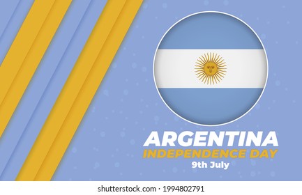 Argentina Independence Day (Spanish: Día de la Independencia) is always celebrated on 9th July. National public holiday. Independence from Spain was declared on 9 July 1816. Poster, Vector EPS 10