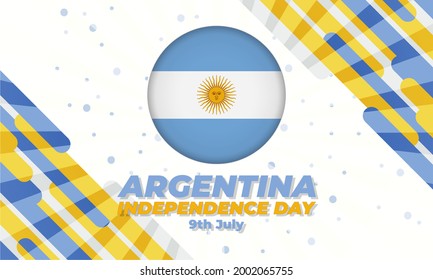 Argentina Independence Day (Spanish: Día de la Independencia) is always celebrated on 9th July. National public holiday. Independence from Spain was declared on 9 July 1816. Poster, Vector EPS 10