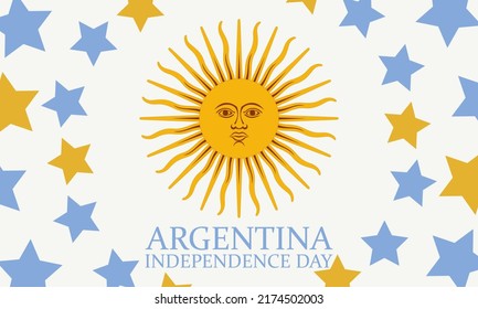 Argentina Independence Day (Spanish: Día de la Independencia) is always celebrated on 9th July. National public holiday. Independence from Spain was declared on 9 July 1816. Poster, Vector EPS 10