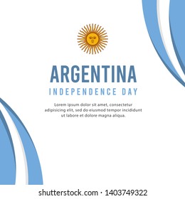 Argentina independence day vector template. design for banner, greeting cards or print.