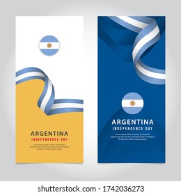 Plantilla vectorial del Día de la Independencia de Argentina. diseño para banner, tarjetas de felicitación o impresión.