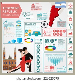 Argentina infographics, statistical data, sights. Vector illustration