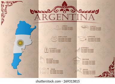 Argentina infographics, statistical data, sights. Vector illustration