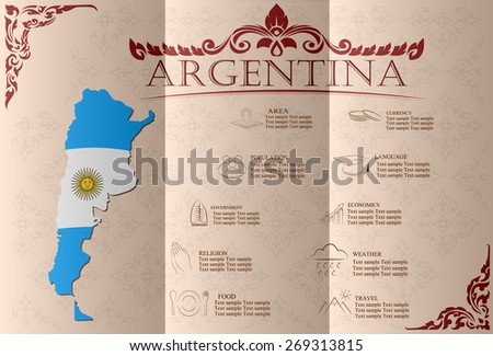 Argentina infographics, statistical data, sights. Vector illustration