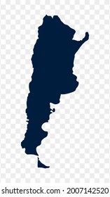 Silhouette de mapa vectorial aislada de Argentina

