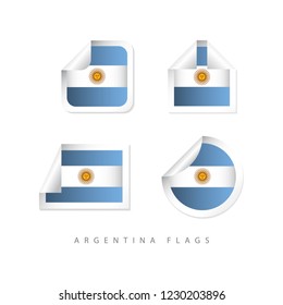 Argentina Label Flags Vector Template Design Illustration