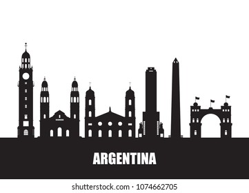 Argentina Landmark Global Travel And Journey paper background. Vector Design Template.used for your advertisement, book, banner, template, travel business or presentation