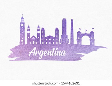Argentina Landmark Global Travel And Journey paper background. Vector Design Template.used for your advertisement, book, banner, template, travel business or presentation.