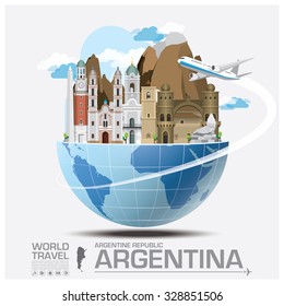 Argentina Landmark Global Travel And Journey Infographic Vector Design Template