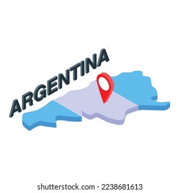 Argentina landmark icon isometric vector. National flag. Travel south