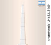 Argentina Landmark obelisk of buenos aires Illustration