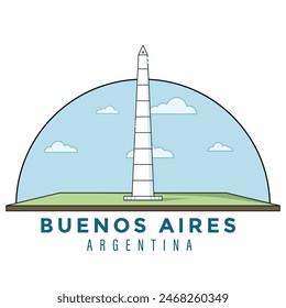 Argentina Landmark obelisk of buenos aires Illustration	