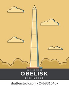 Argentina Landmark obelisk of buenos aires Illustration