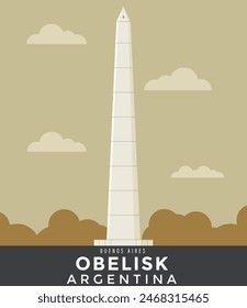 Argentina Landmark obelisk of buenos aires Illustration