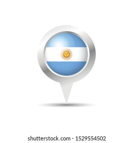 Argentina location icon vector design. Argentina gps locator pin.Scalable vector design.