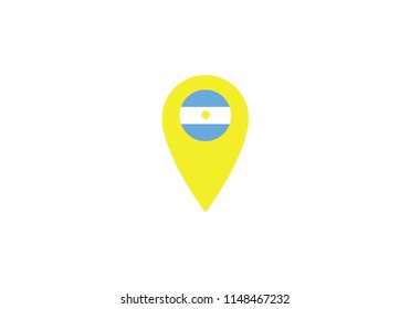 Argentina location pin navigation label map