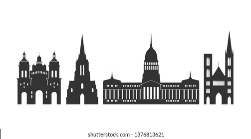 Argentina logo. Isolated Argentinian architecture on white background