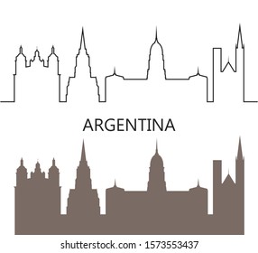 Argentina logo. Isolated Argentinian architecture on white background