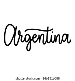 Argentina love you. Beautiful hand lettering quote with a brush. Festive inscription for card, invitation or poster. Logo, tatoo