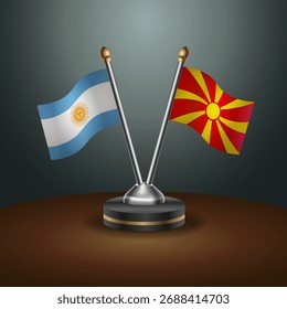 A tabela Argentina e Macedônia sinaliza a relação com o plano de fundo do gradiente. Ilustração de vetor