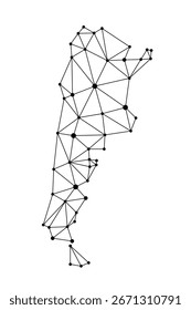 Argentina map. Abstract geometric map - connection dots mesh lines.