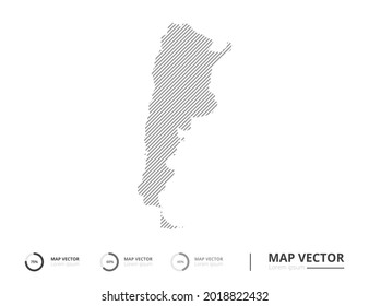 Argentinien Karte abstrakte Linie grau auf weißem Hintergrund, Vektorgrafik für die Präsentation. Kreatives Konzept für Infografik.