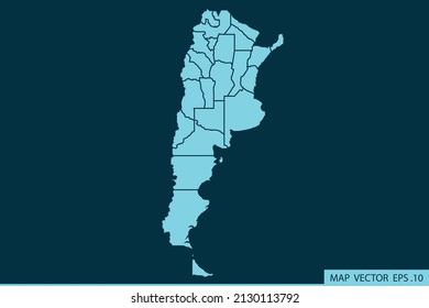Argentina map ,Abstract mash line and point scales on dark background for your web site design map logo, app, ui ,Travel. Vector illustration eps 10.