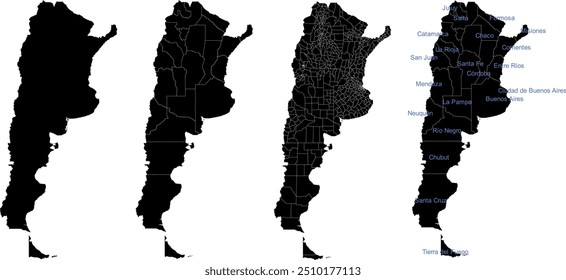 ARGENTINA MAP with its administrative divisions and regions