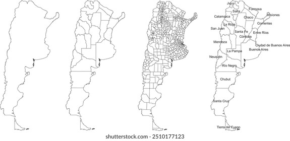 ARGENTINA MAP with its administrative divisions and regions