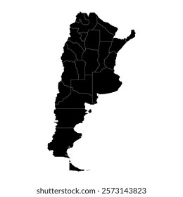 Argentina map with administrative divisions. Vector illustration.