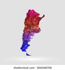 Argentinien Kartenhintergrund im polygonalen Stil. Vektorgrafik Low-Poly-bunter Argentinien Karte von einzeln. Vektor EPS10.