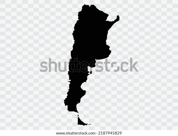 Argentina Map black Color on Backgound png  not\
divided into cities