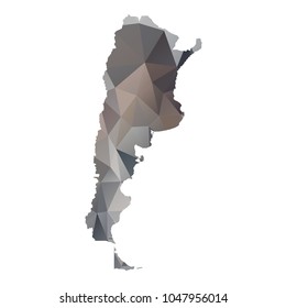 argentina map - Black, grey, geometric rumpled low poly style gradient graphic background, polygonal design for your. Vector illustration eps 10. 
