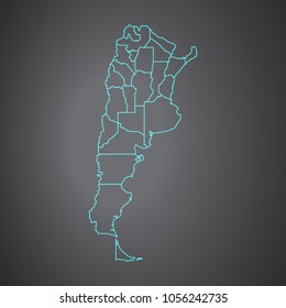 Argentina map in black on a white background. Vector illustration