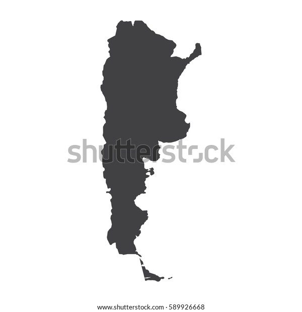 Argentina Map Black On White Background Stock Vector (Royalty Free ...