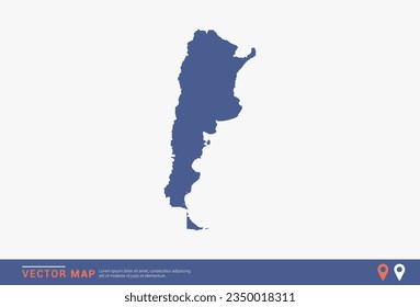 Argentina Map - blue abstract style isolated on white background for infographic, design vector.