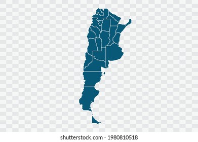 Argentina Map  blue Color on Backgound png