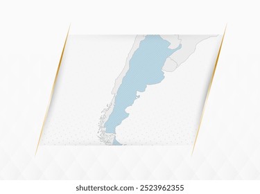 Argentina Map in Blue with Gold Framed Accents. Modern Vector Map of Argentina. Vector Illustration.