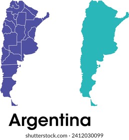 Argentina map with border division