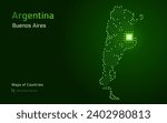 Argentina Map with a capital of Buenos Aires Shown in a Microchip Pattern with processor. E-government. World Countries vector maps. Microchip Series. SHOTLISTbanking	
