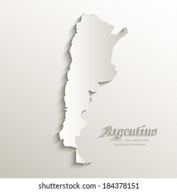 Argentina map card paper 3D natural vector