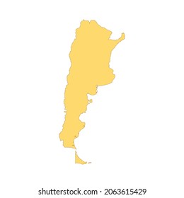 Argentina map color line element. Border of the country. UI UX GUI design element. Editable stroke.