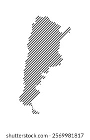 Argentina - Map of the country formed by lines. Vector Illustration.